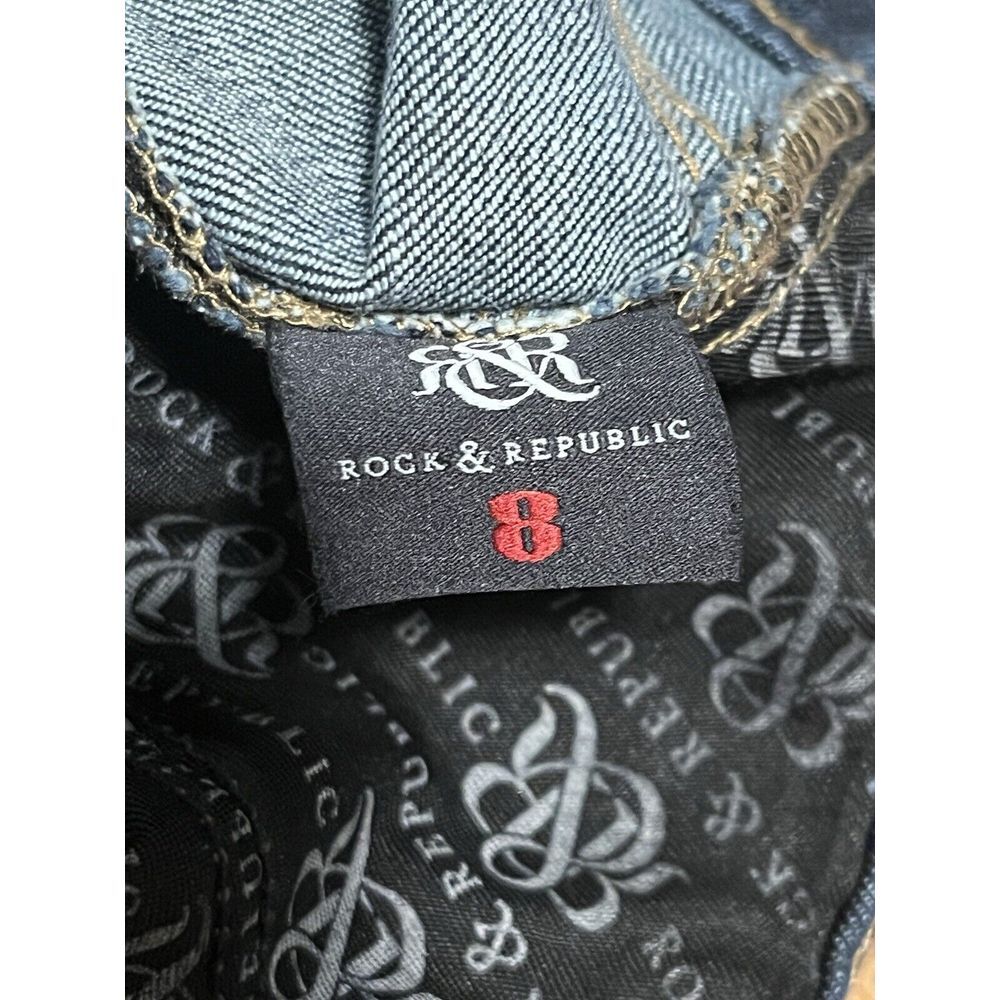 Rock & Republic Size 8Women's Designer Denim Blingy Jeans 30" Inseam - Picture 2 of 8